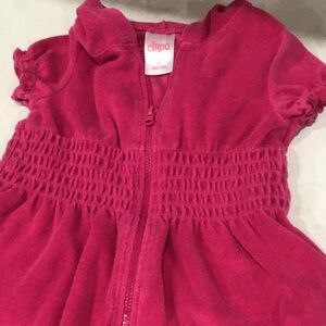 Circo Fuchsia Hooded terry cloth Zip-Up swim cover up dress